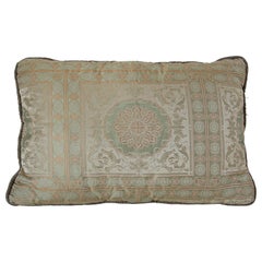 Venetian Green Silk Floral Bolster Lumber Decorative Pillow