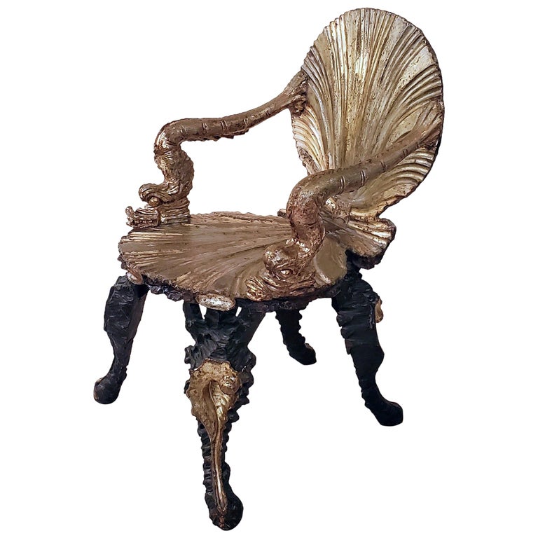 Pauly & Co. Venetian grotto chair, ca. 1900, offered by R. Louis Bofferding Decorative and Fine Art