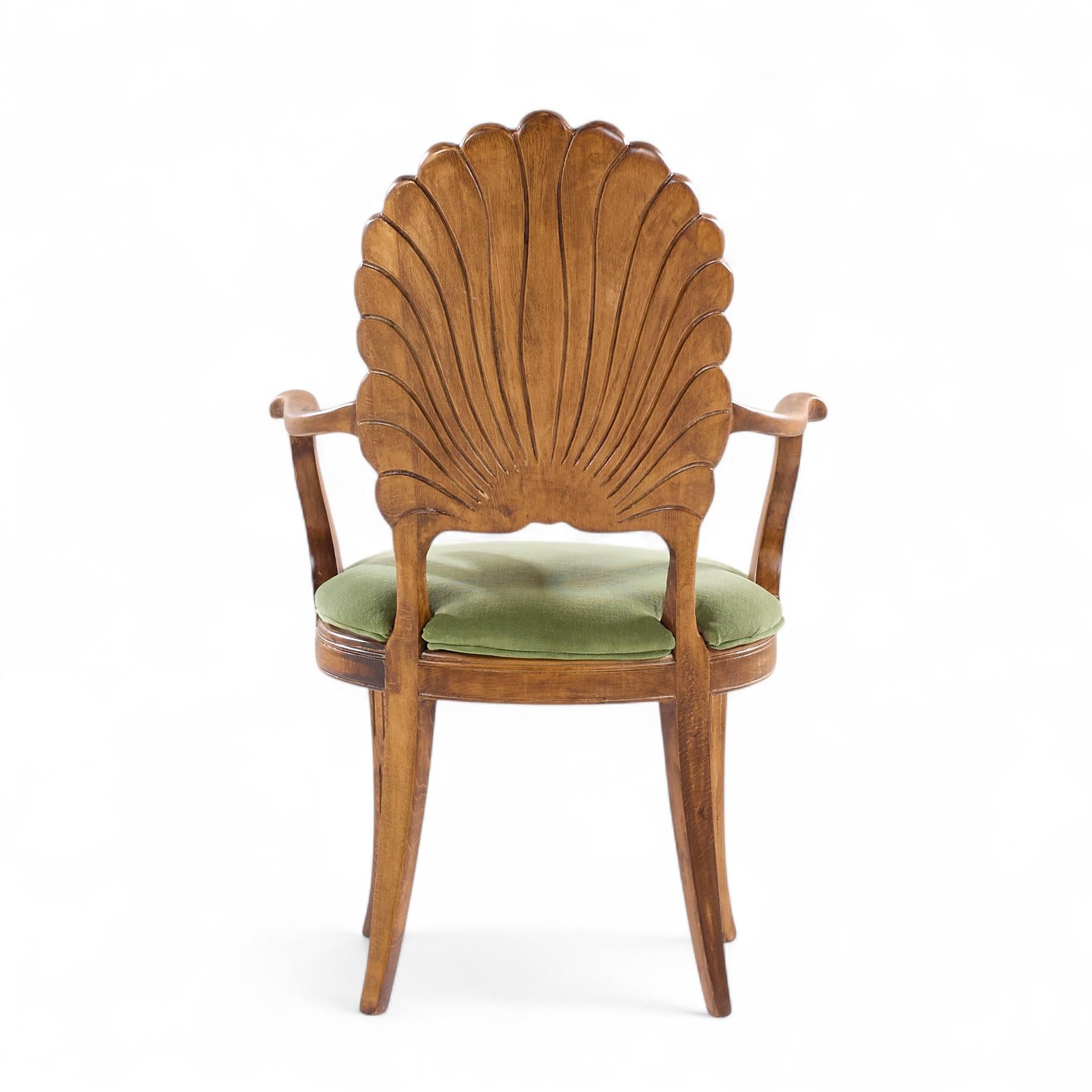 Venetian Grotto Hollywood Regency Scalloped Shell Back Dining Chairs - Set of 6 For Sale 8