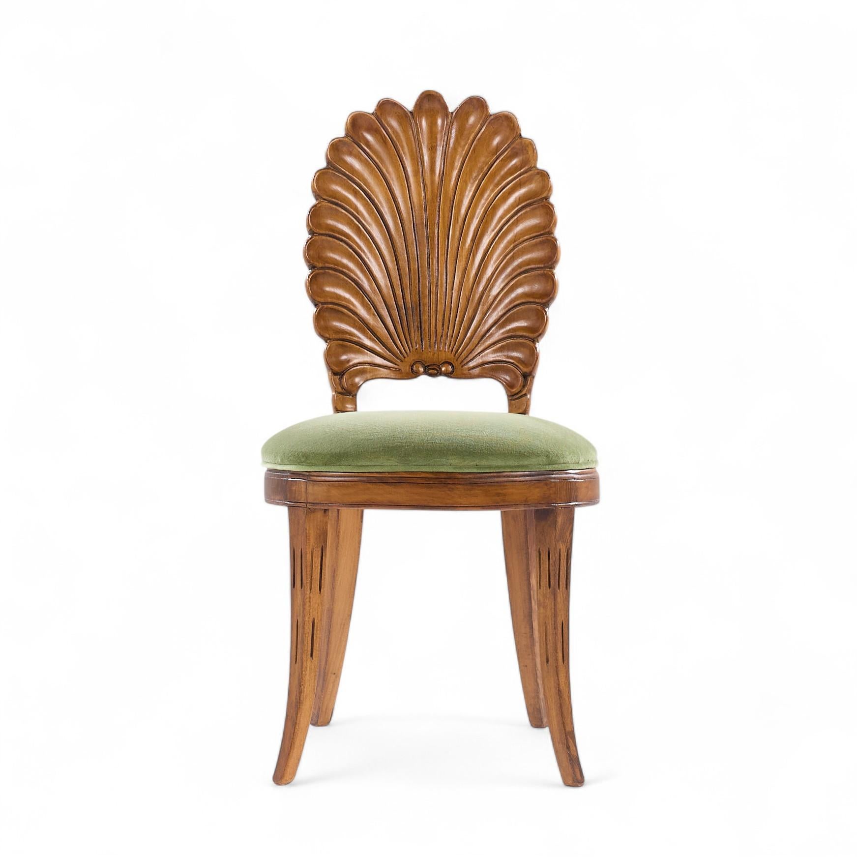 20th Century Venetian Grotto Hollywood Regency Scalloped Shell Back Dining Chairs - Set of 6 For Sale