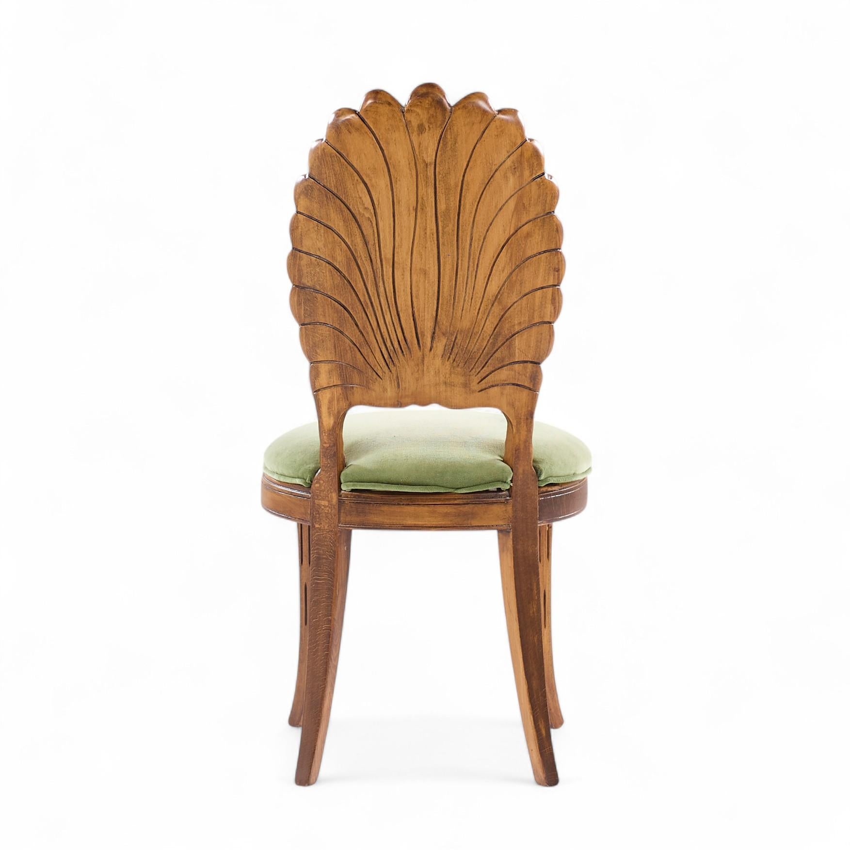 Venetian Grotto Hollywood Regency Scalloped Shell Back Dining Chairs - Set of 6 For Sale 2