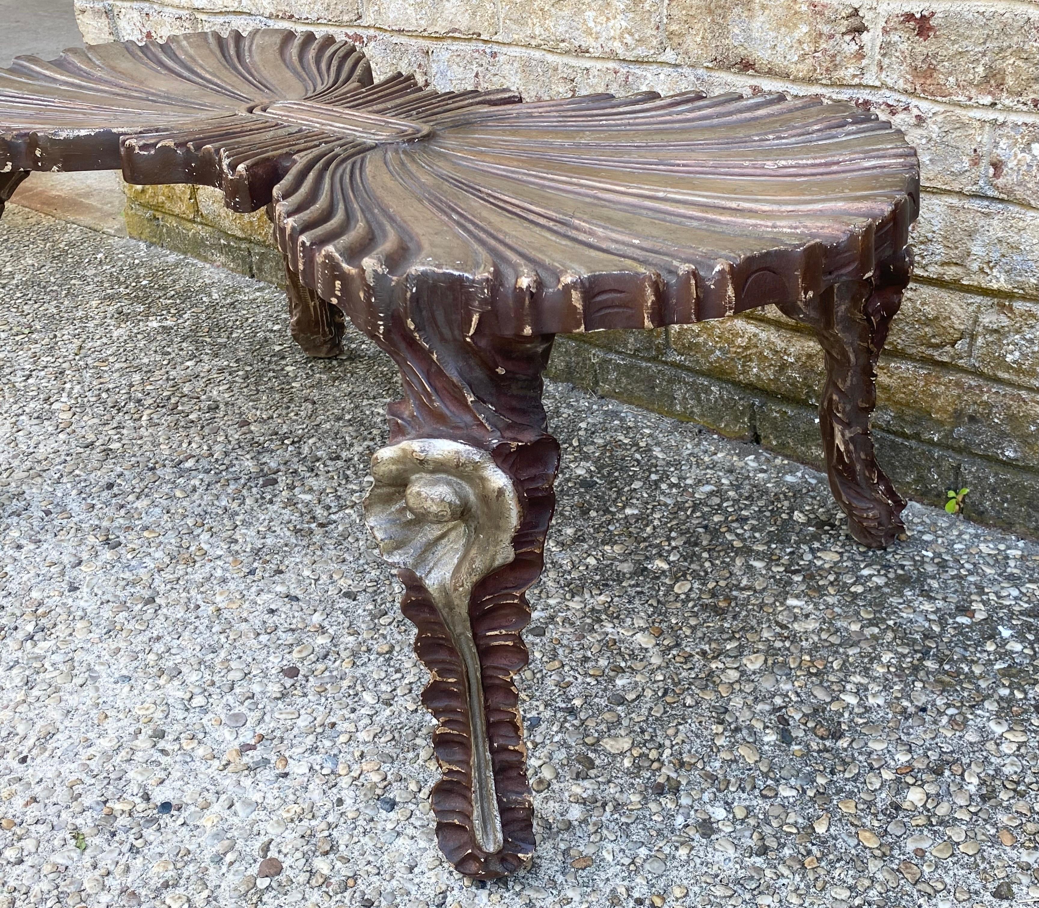 Wood Venetian Grotto Style Bench For Sale
