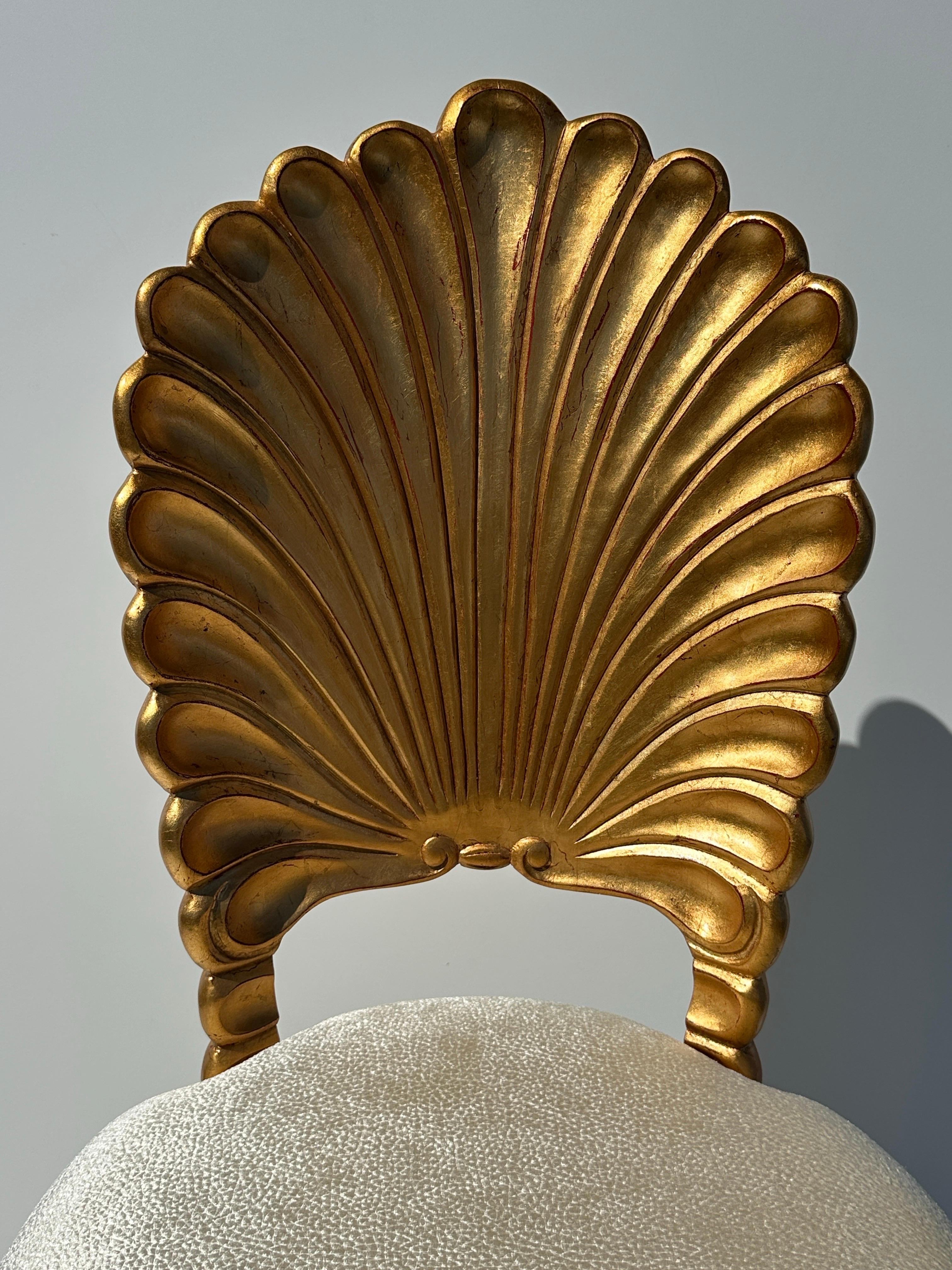 Chaise vénitienne de style grotte à feuilles d'or en vente 4