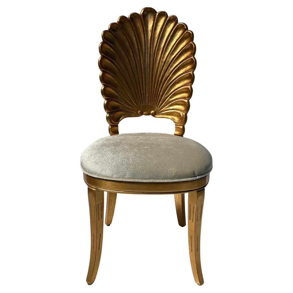 Gold Leaf Venetian Grotto Style Shell Back Chair For Sale at 1stDibs ...