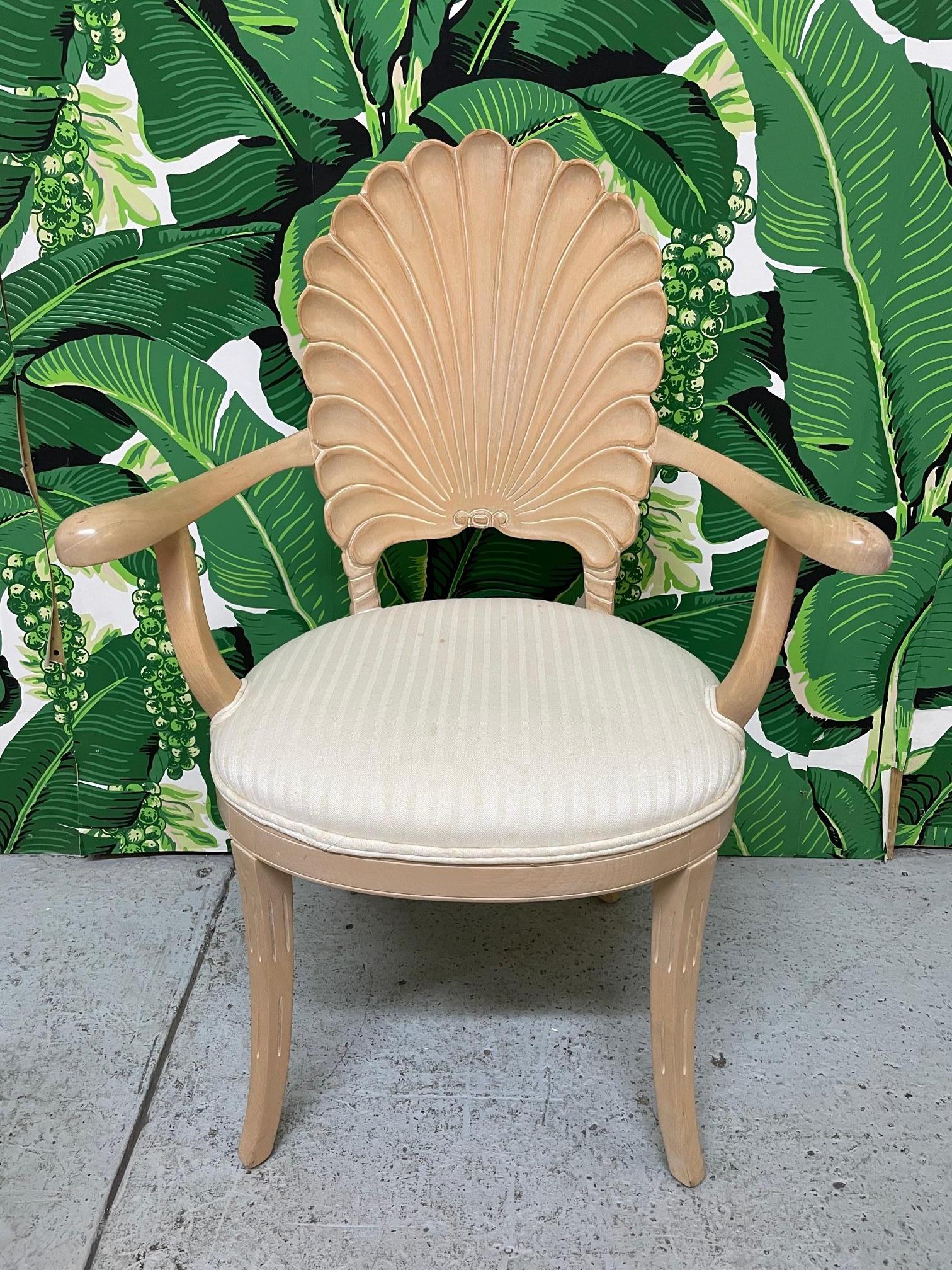 Late 20th Century Venetian Grotto Style Shell Back Dining Chairs, Set of 6