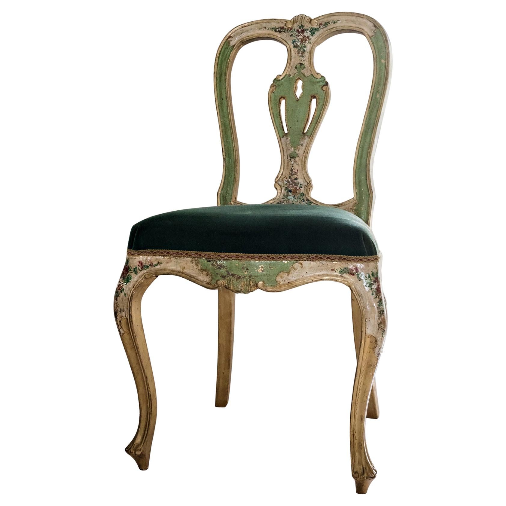 Venetian Hand Painted Chair For Sale