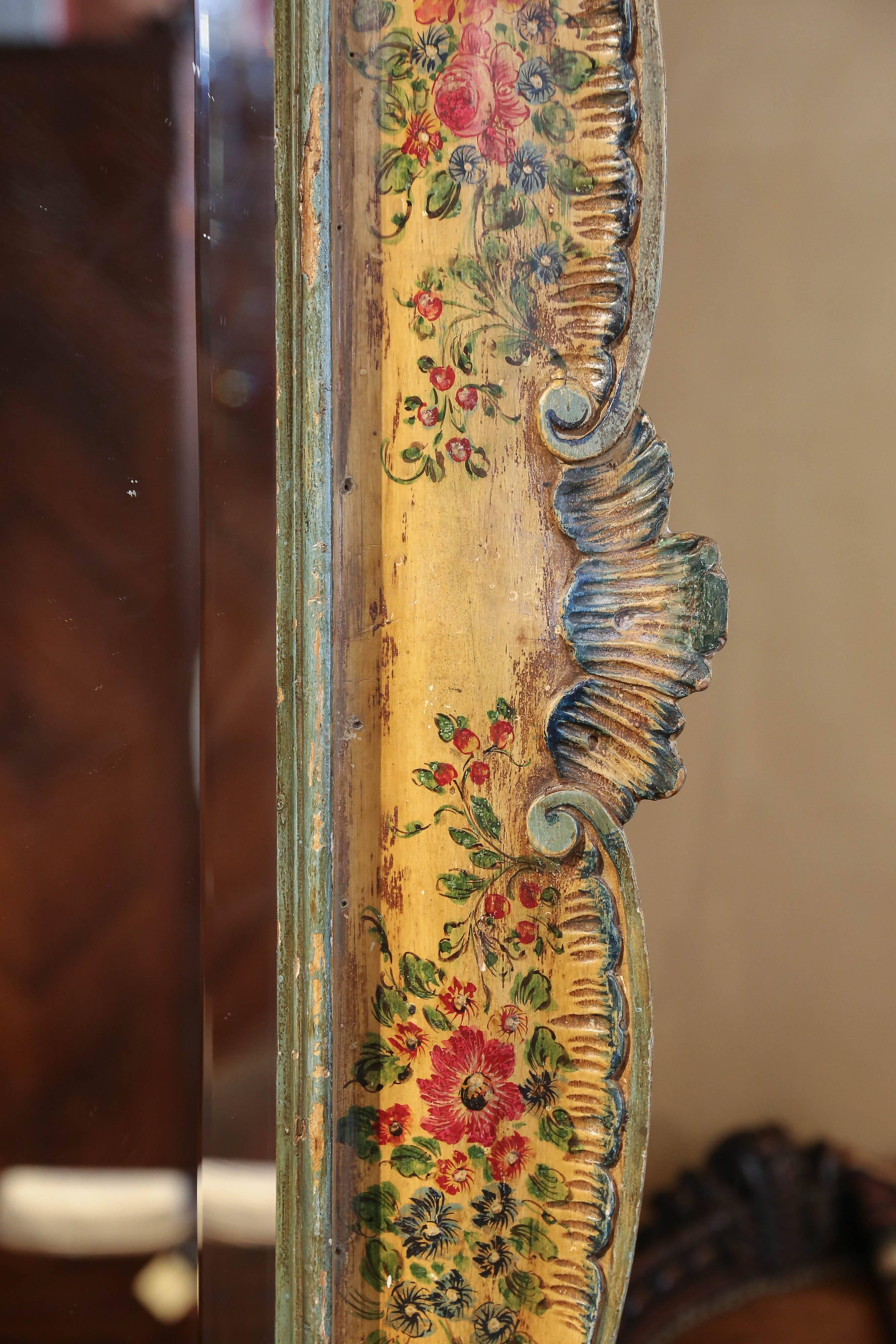 Venetian Hand-Painted Full Length Mirror For Sale at 1stDibs