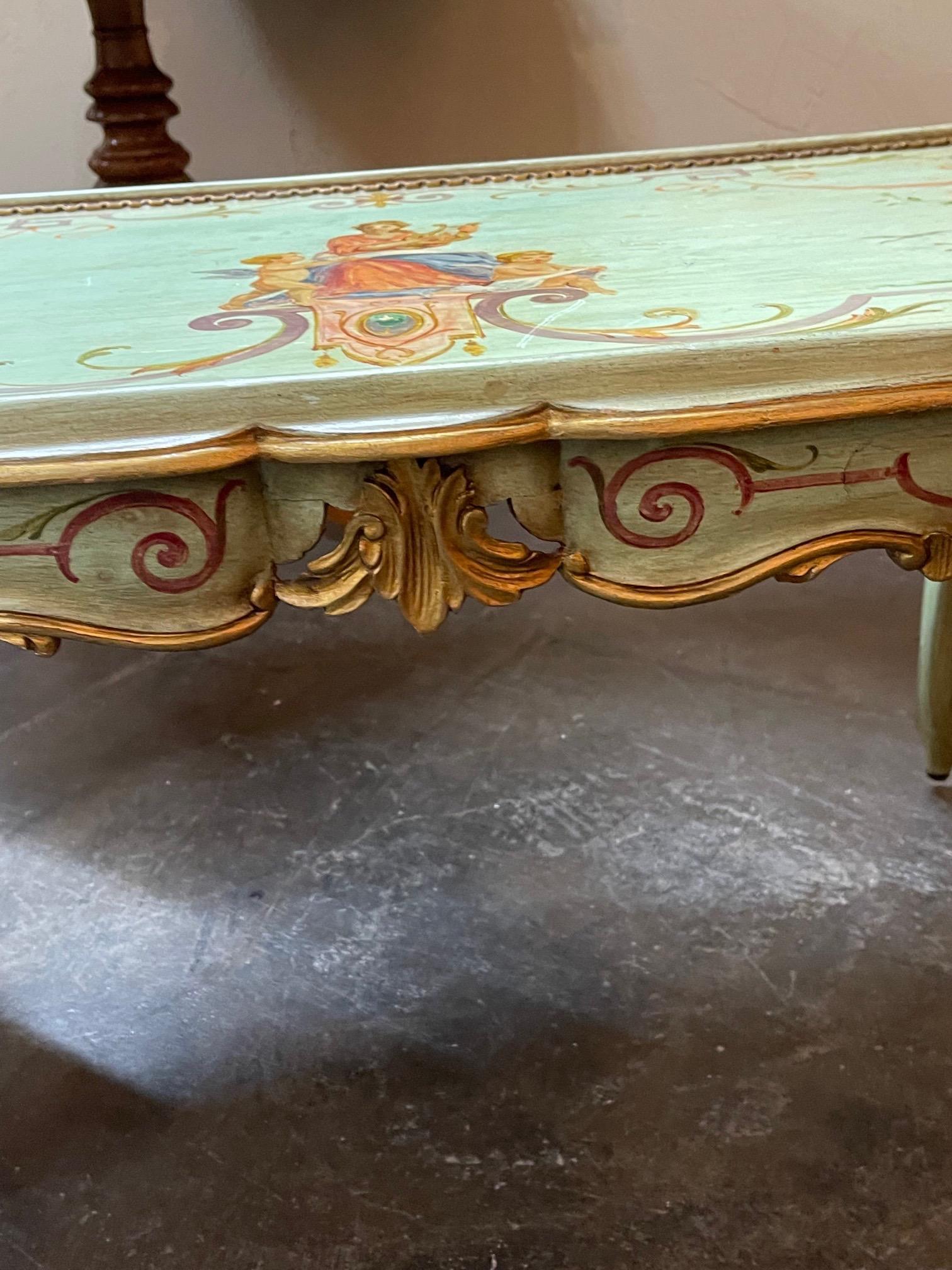 Venetian Hand Painted Low Tables with Classical Scenes 2
