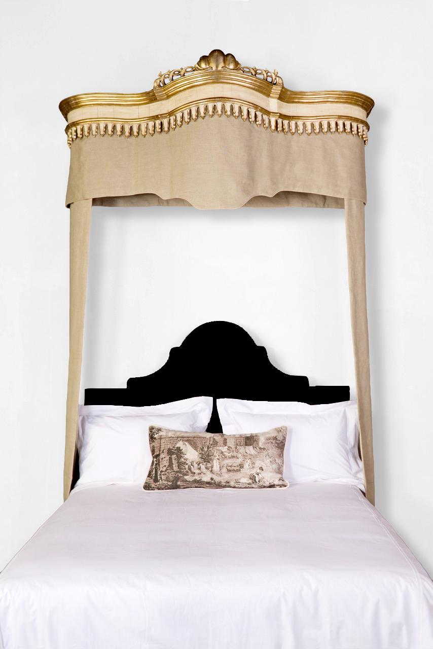 This elegant Venetian-style headboard is part of the custom Tara Shaw Maison collection. Handcrafted in New Orleans. Available in king, queen and twin sizes. Inquire for Full, California King and European sizes.

Custom dimensions, finish and