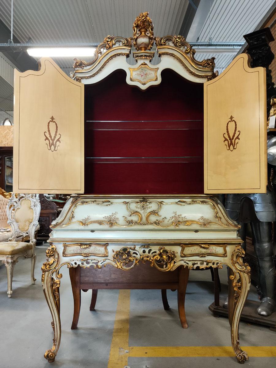 Italian Venetian High Palace Secretary Desk, circa 1945 For Sale