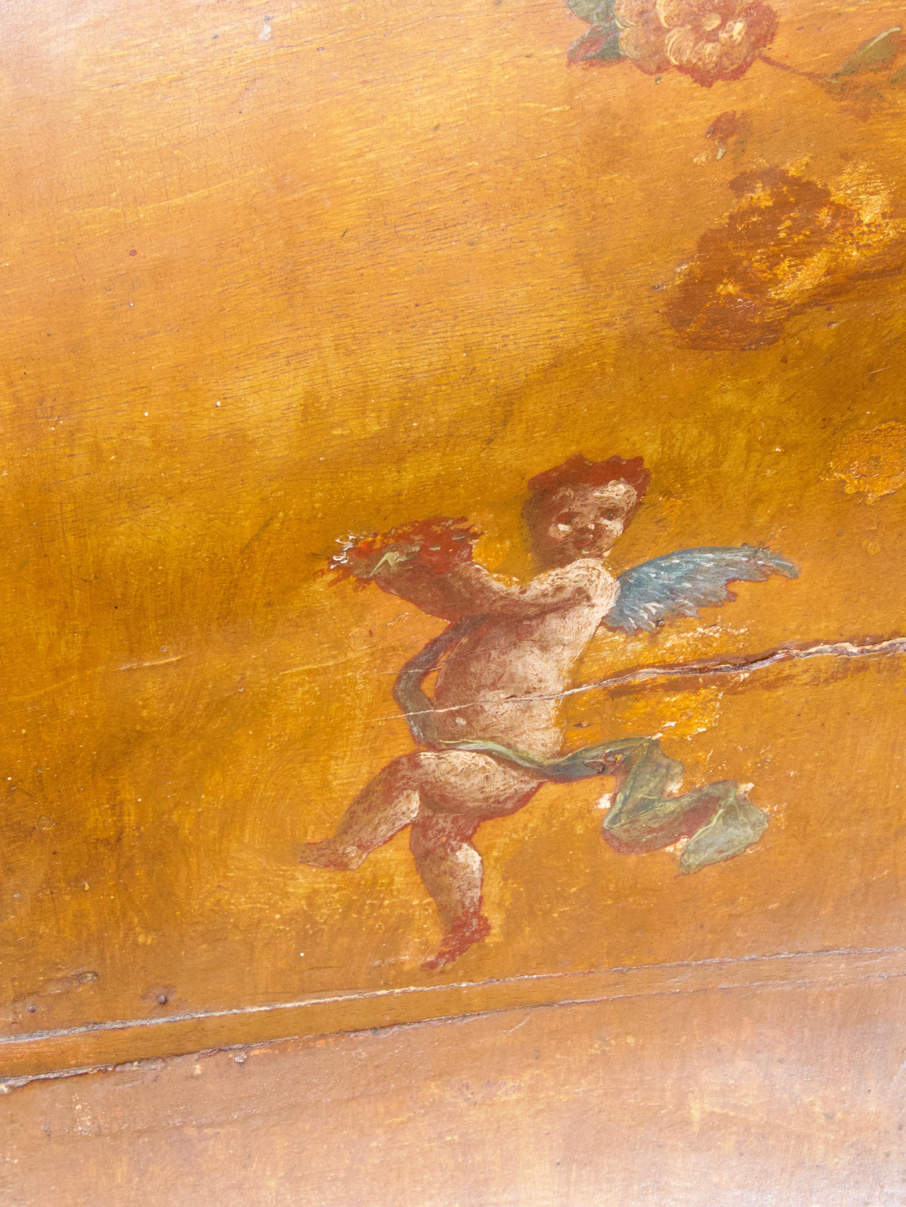 Illustré vénitien, polychrome, bois et  Chaise Gondole en cuir en vente 6