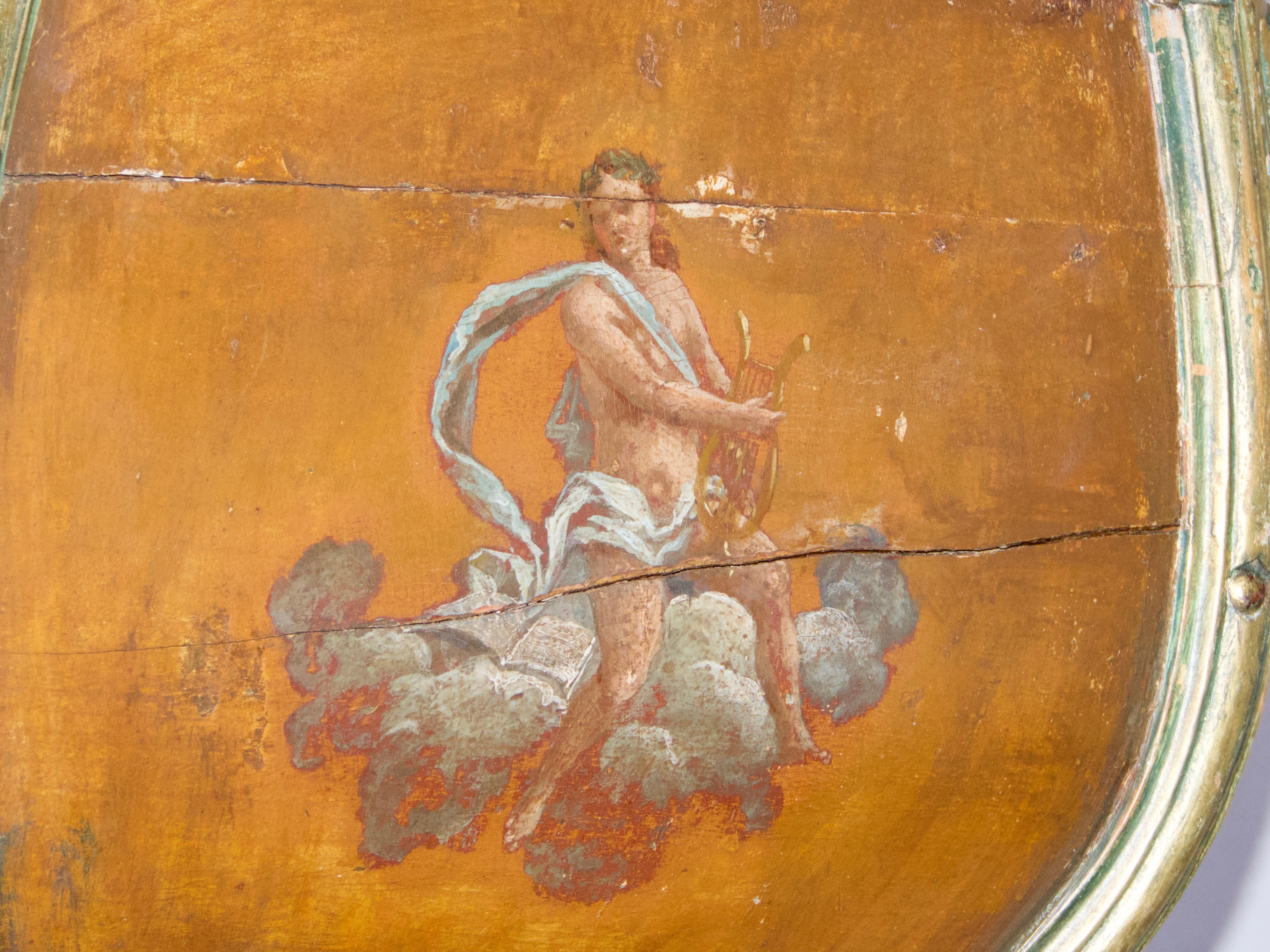 Illustré vénitien, polychrome, bois et  Chaise Gondole en cuir en vente 10
