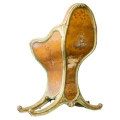 Venetian Illustrated, Polychrome, wood and  Leather Gondola Chair