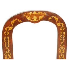 Venetian Inlaid Walnut Mirror with Rococo Marquetry, Veneto, Italy