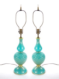 Venetian Italian Barovier & Torso Hand Made Mouth Blown Murano Glass Table Lamp