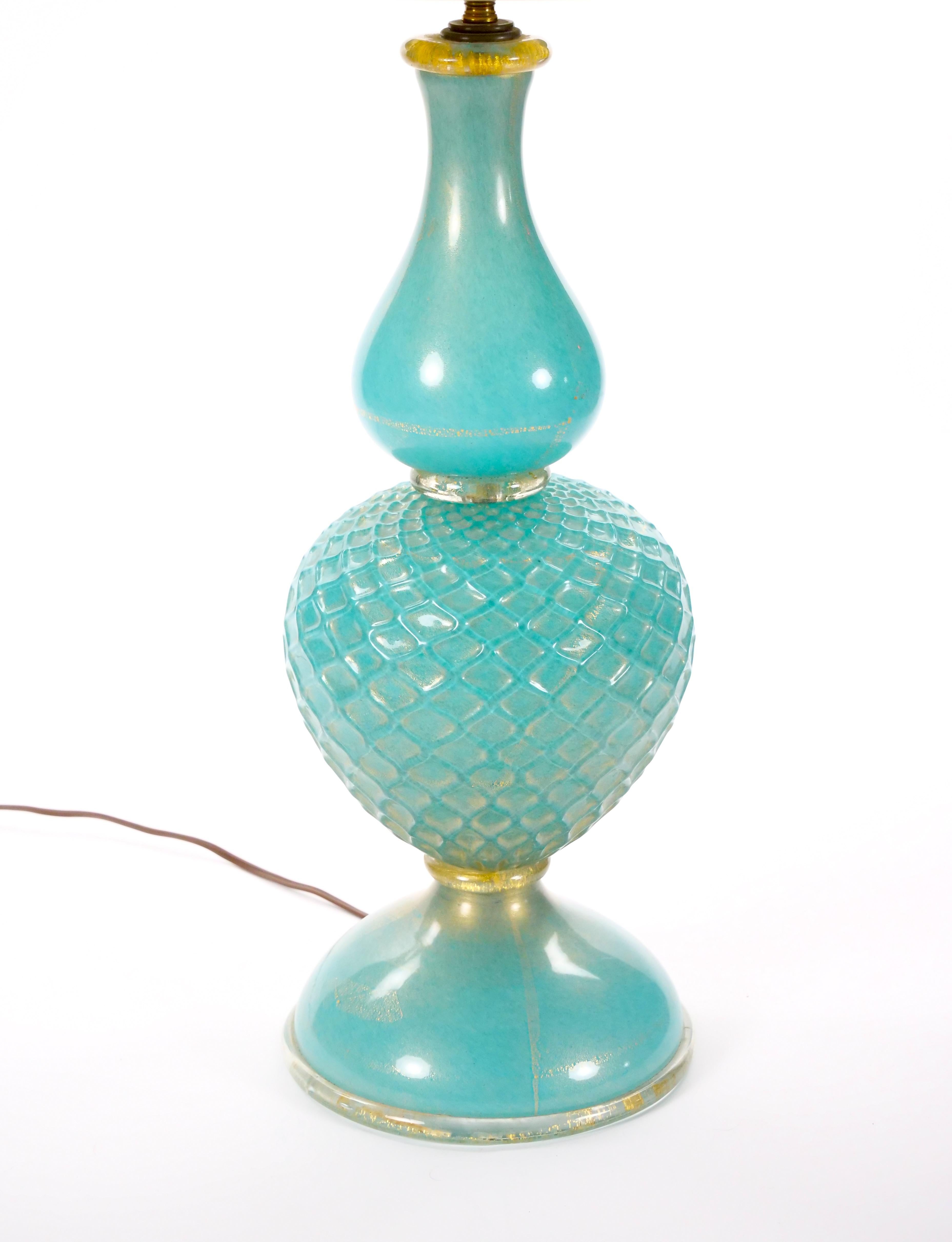 Oro Lampada da tavolo in vetro di Murano soffiato a bocca, veneziana e italiana, Barovier e Torso Hand Made in vendita