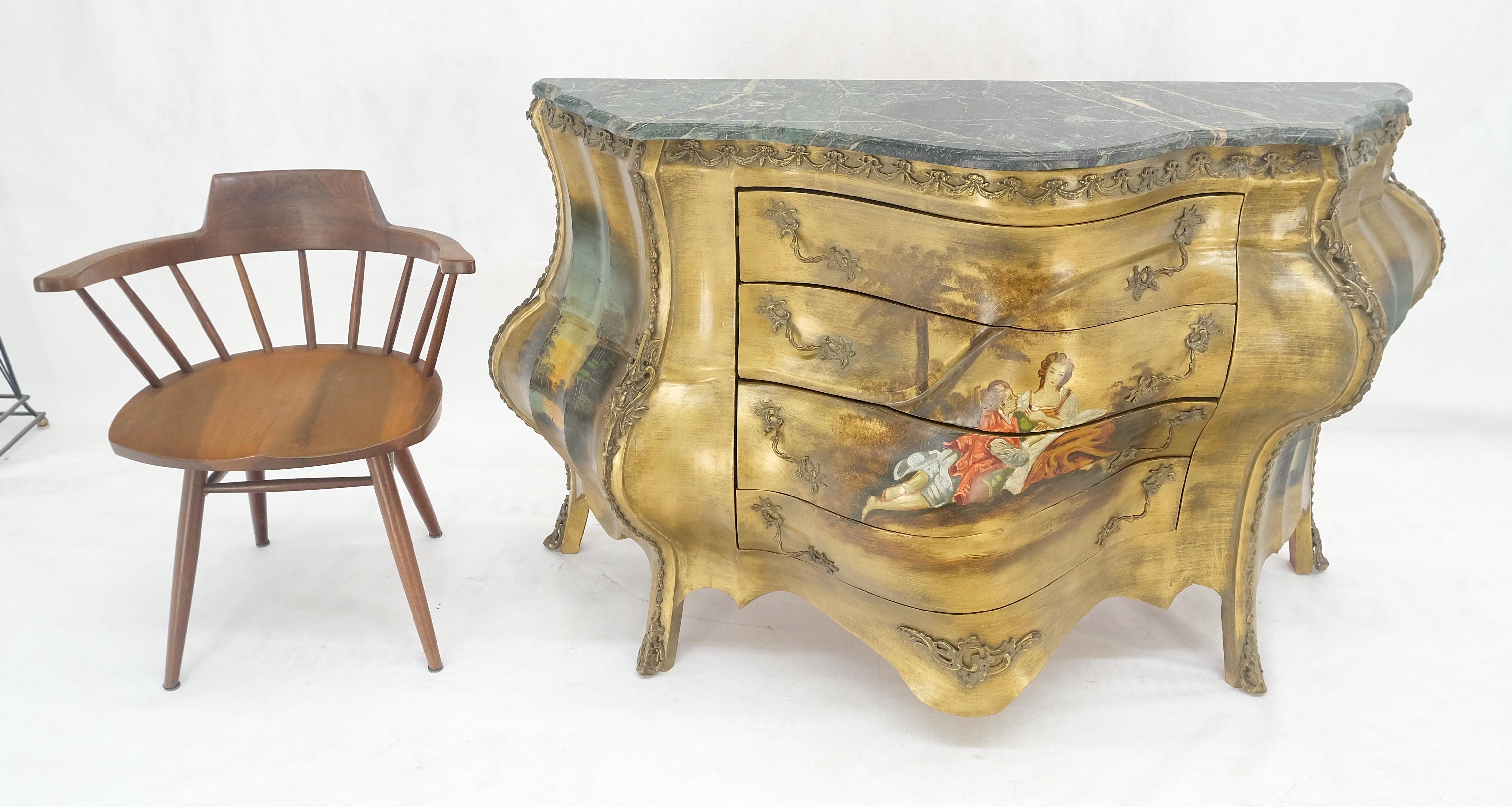 Comò a 3 cassetti con piano in marmo dipinto in stile bombe veneziane MINT! in vendita 1