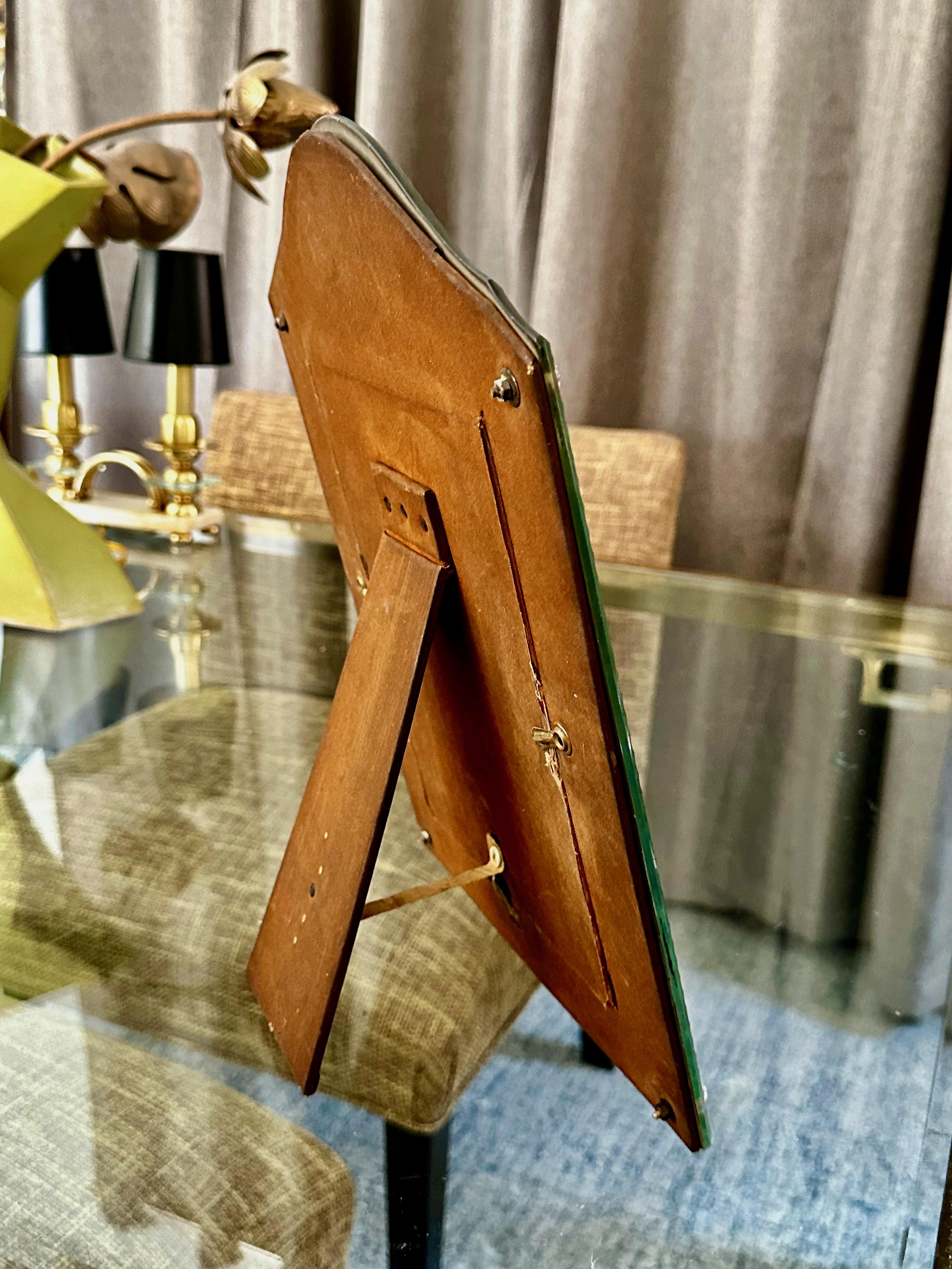 Venetian Italian Etched Mirrored Table Picture Frame For Sale 5