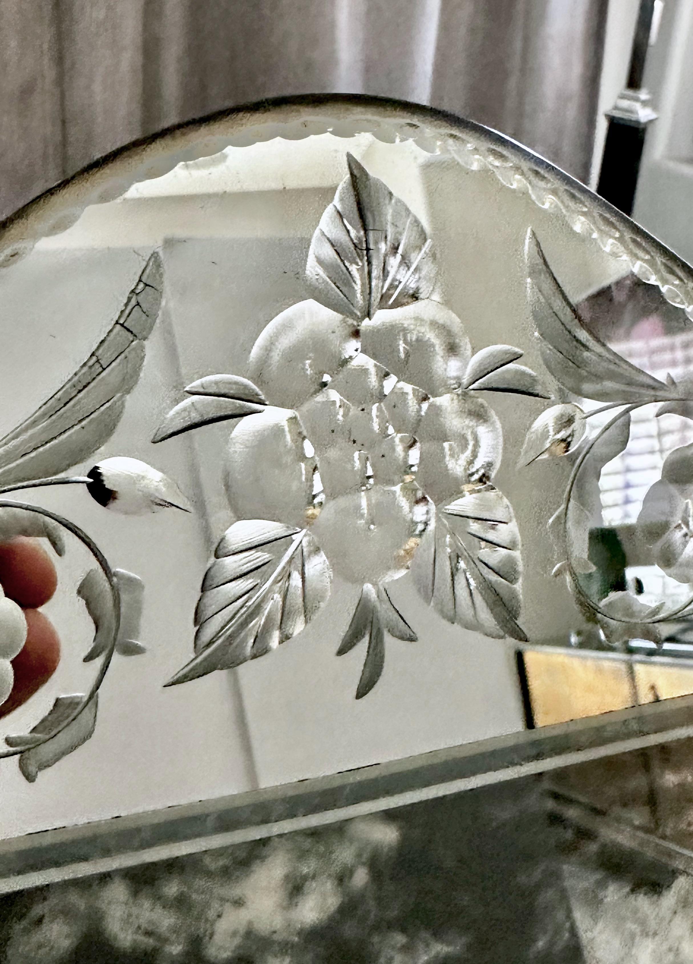Venetian Italian Etched Mirrored Table Picture Frame For Sale 10
