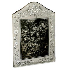 Venetian Italian Etched Mirrored Table Picture Frame
