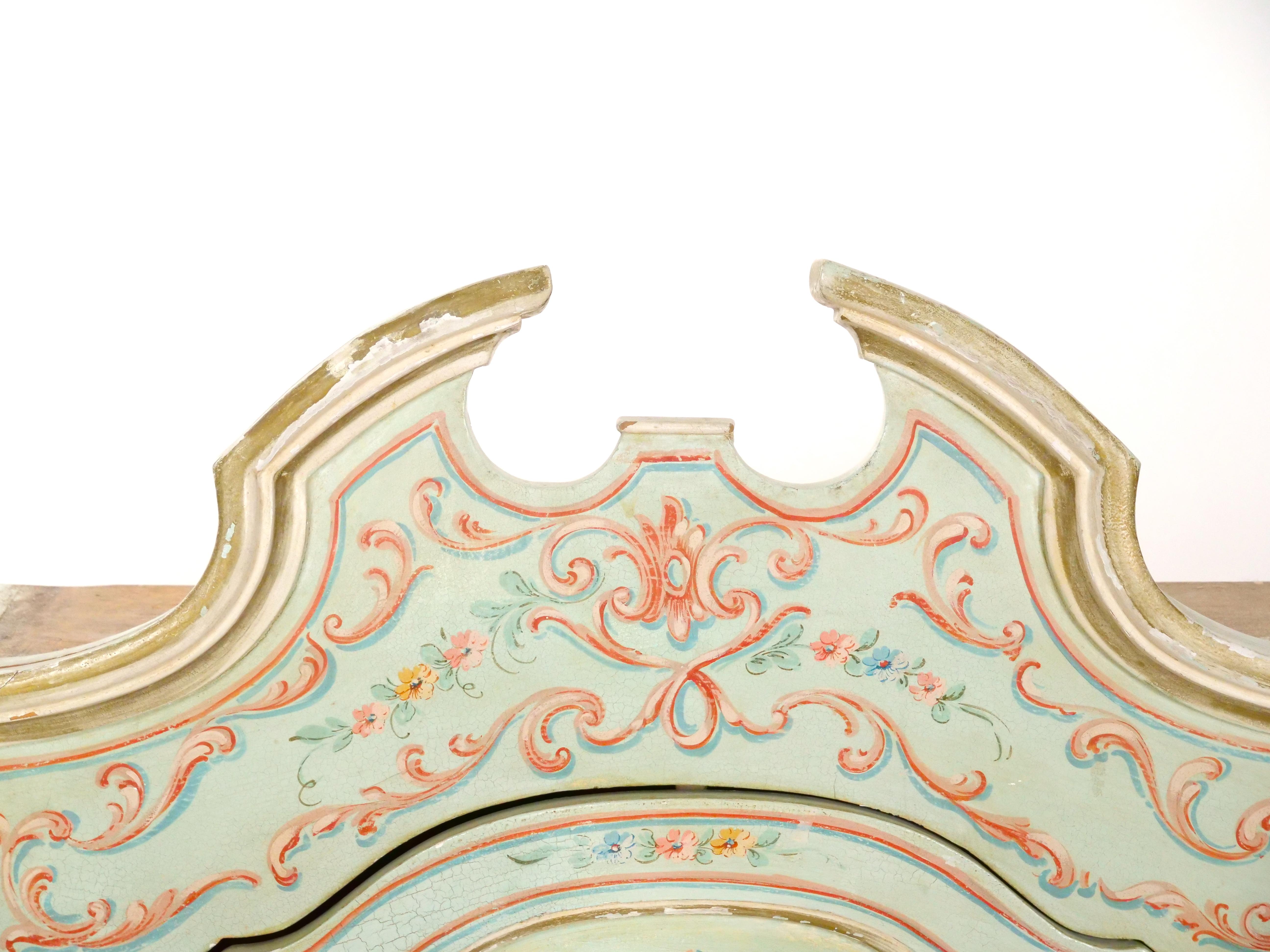 Venetian Italian Style Polychrome Secretary Bookcase For Sale 5