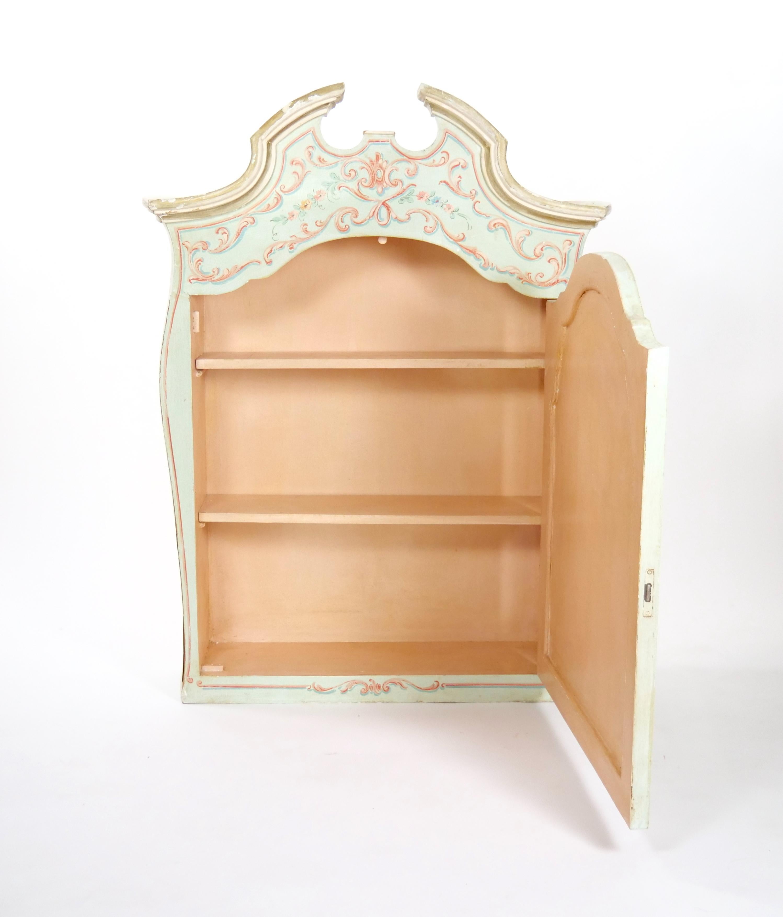 Venetian Italian Style Polychrome Secretary Bookcase For Sale 2