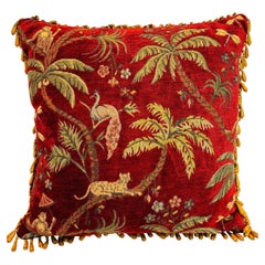Venetian Italian Style Throw Pillow with Kravet Tropical Jungle Boogie Monkeys