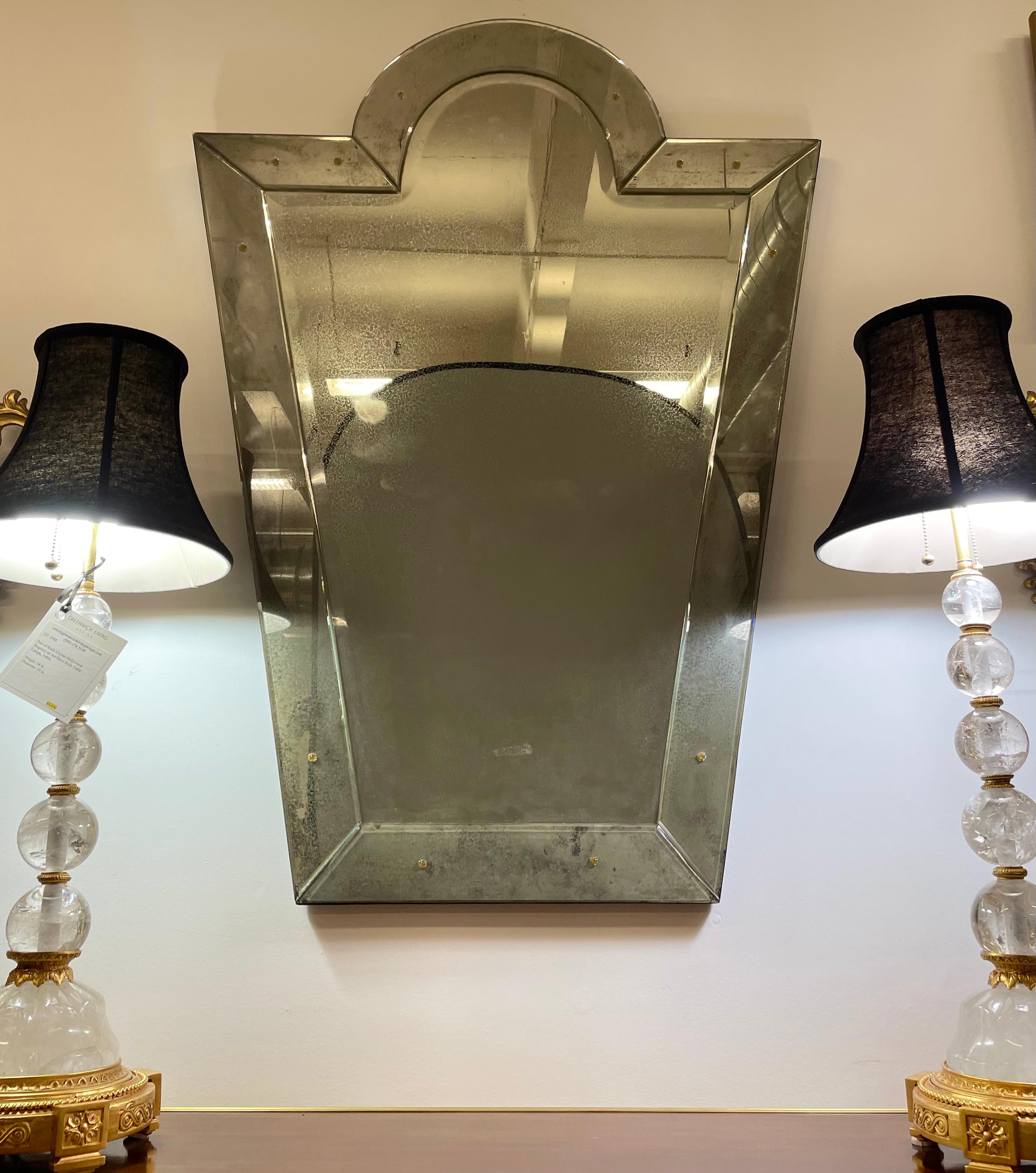 Venetian 'Key Hole' Shaped Beveled Glass Mirror, Hollywood Regency Style For Sale 3