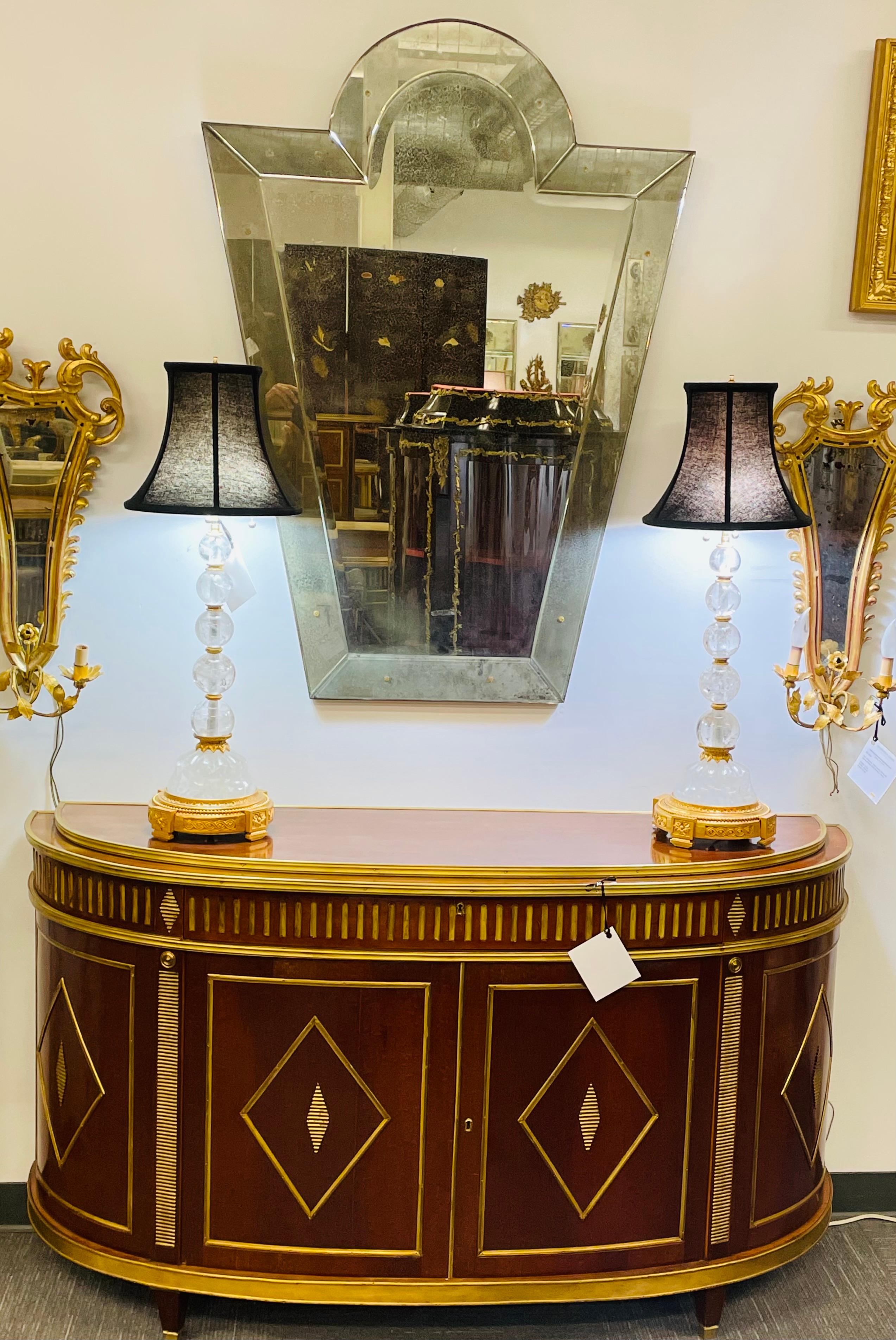 Venetian 'Key Hole' Shaped Beveled Glass Mirror, Hollywood Regency Style For Sale 5