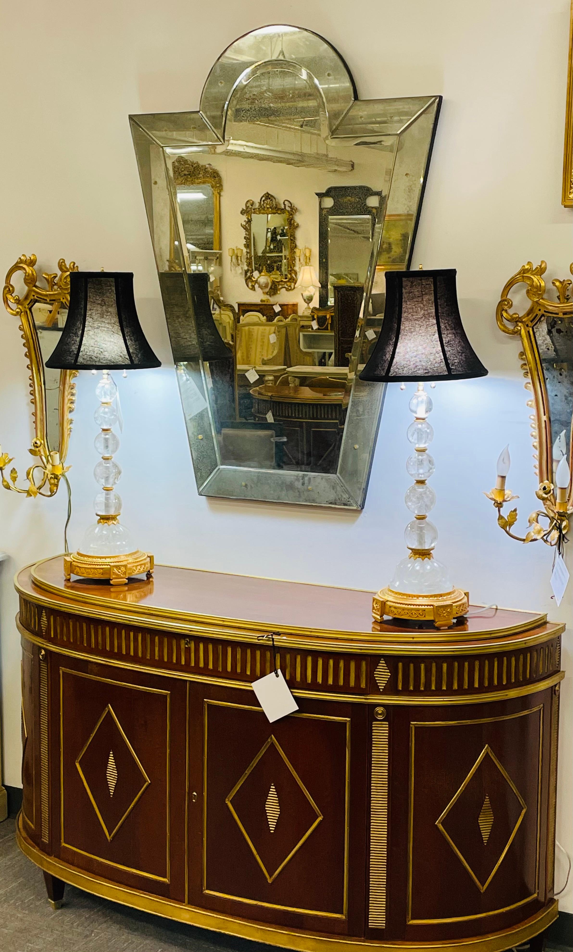 Venetian 'Key Hole' Shaped Beveled Glass Mirror, Hollywood Regency Style For Sale 6