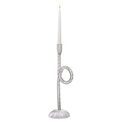 Venetian  Knot -Mouth-Blown Murano Glass Candle Holder Clear