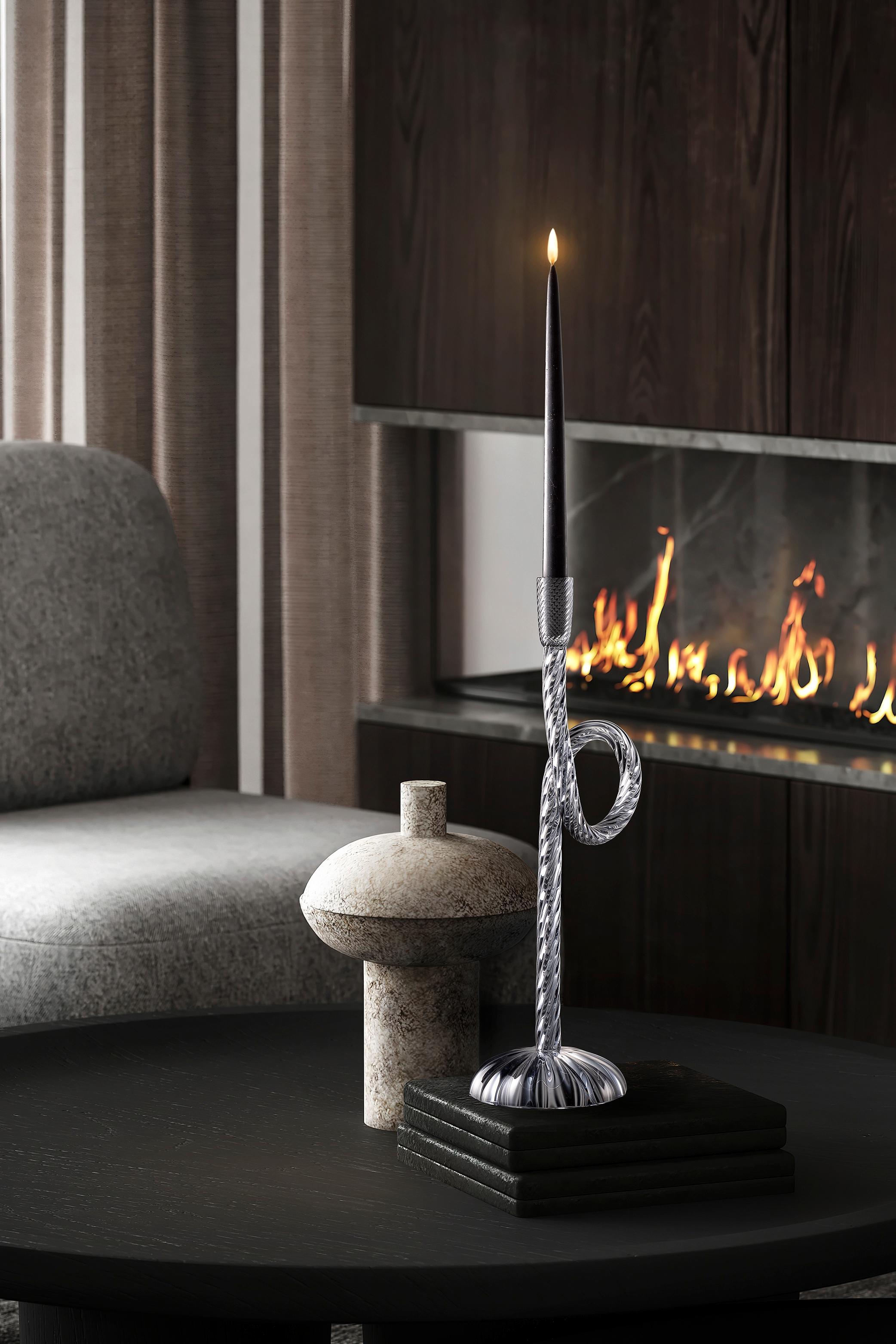 Venetian Knot Murano Glass Candleholder, Various Colors by Aina Kari (Muranoglas) im Angebot