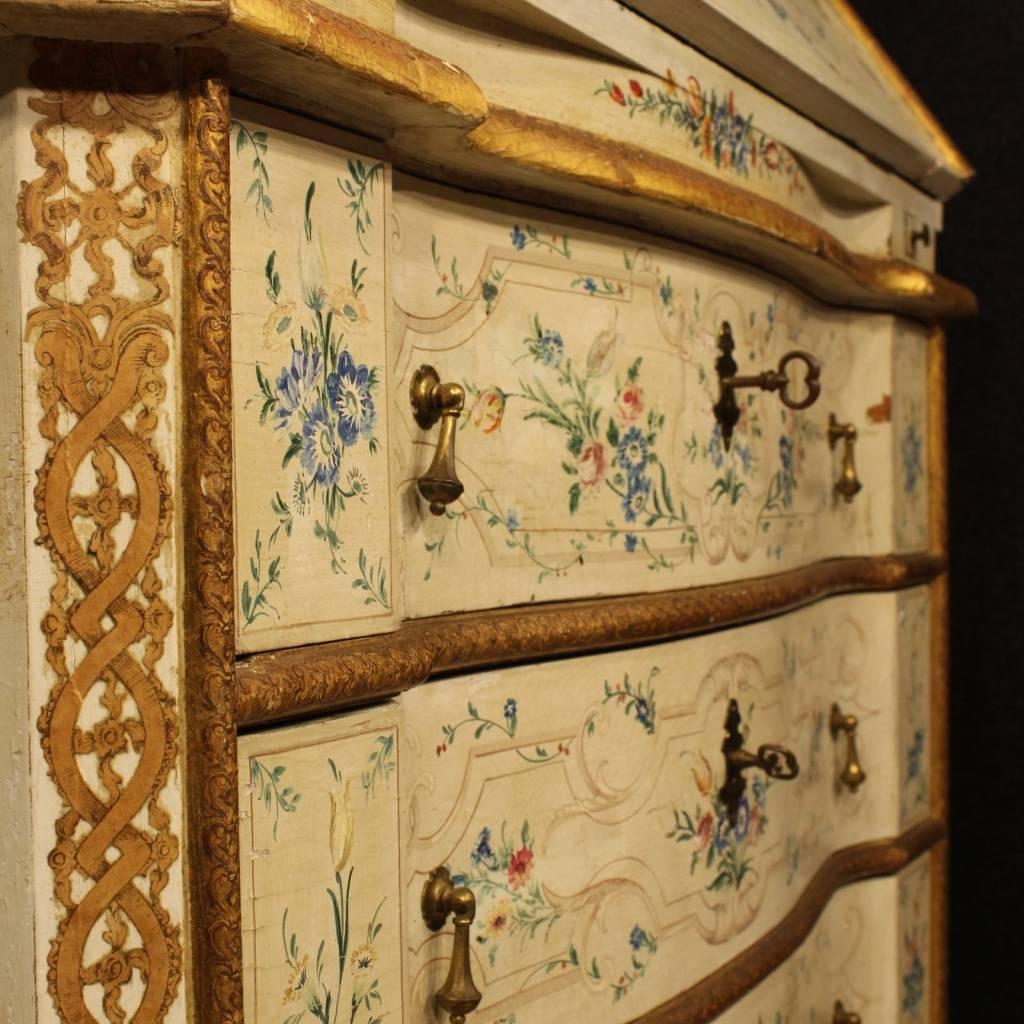 Venetian Lacquered, Painted, Gilt Trumeau in Wood from 20th Century 7