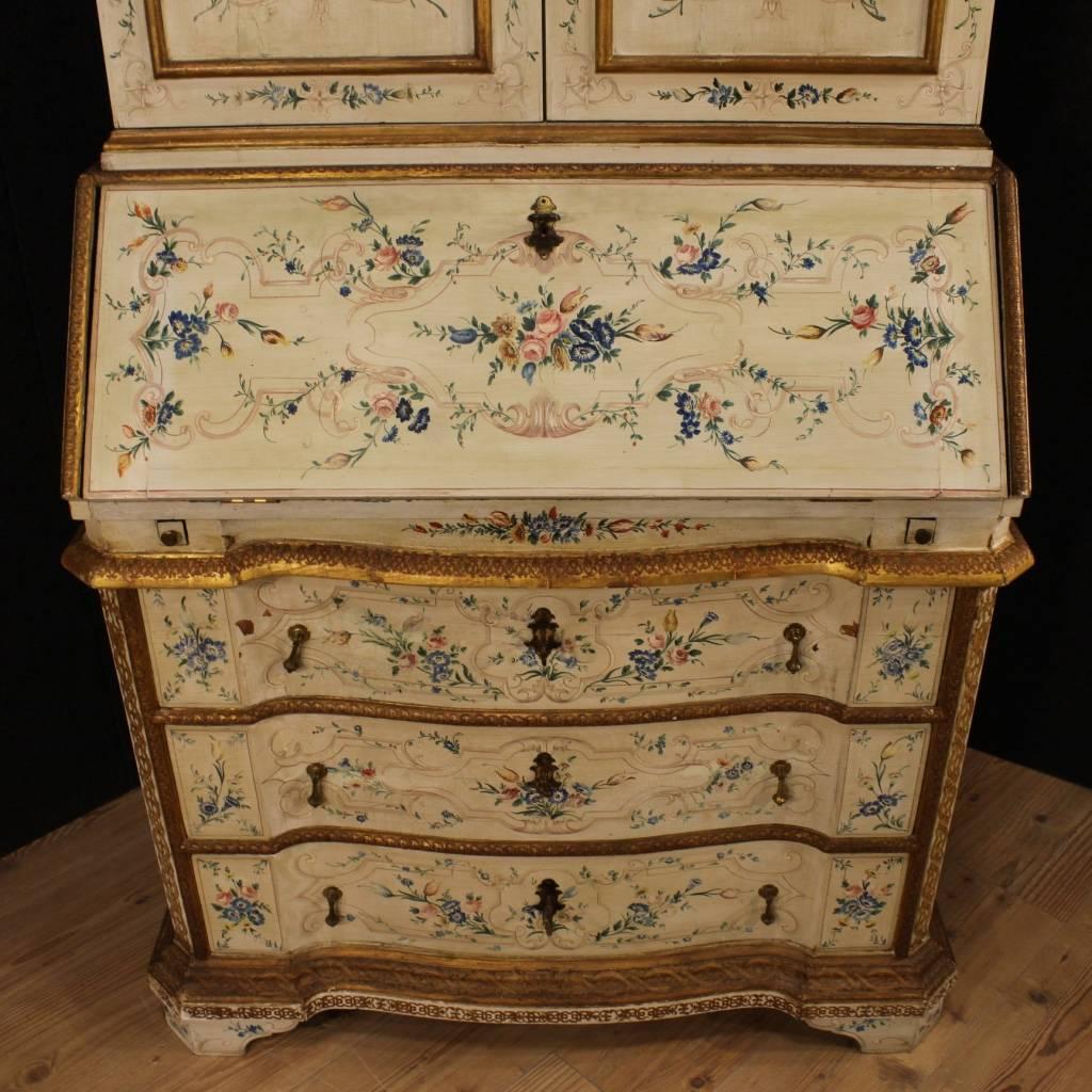 Venetian Lacquered, Painted, Gilt Trumeau in Wood from 20th Century 1