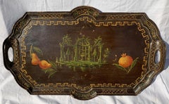 Venetian Lacquered Wood Tray, Venice 18th Century, Rococo Painted