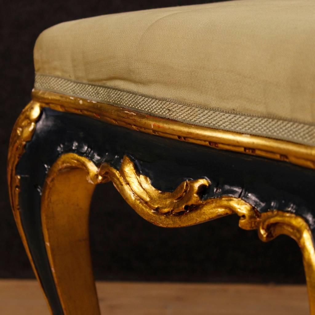 Venetian Lacquered, Carved and Golden Stool from 20th Century 4