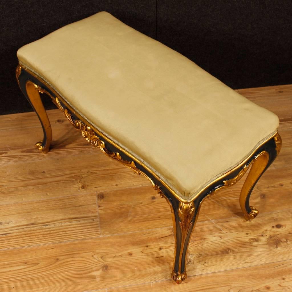 Venetian Lacquered, Carved and Golden Stool from 20th Century 5