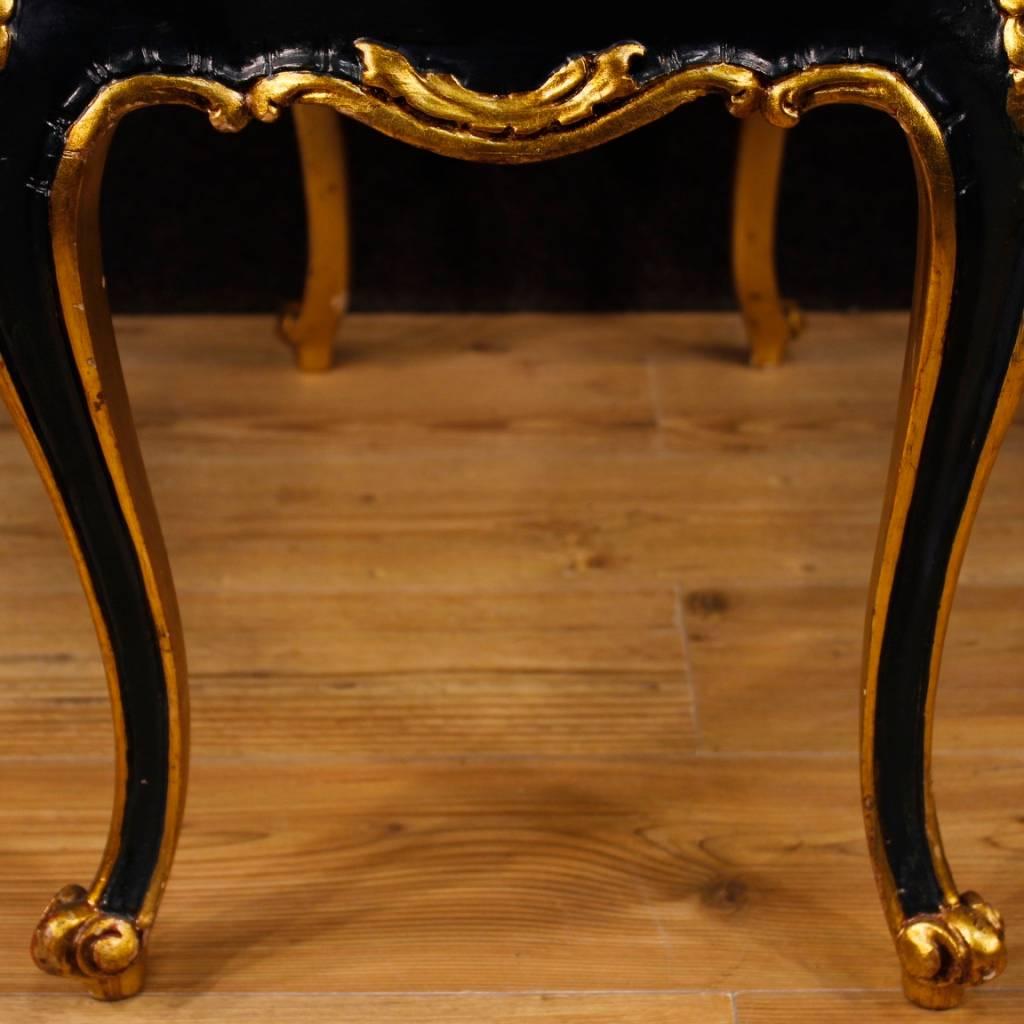 Venetian Lacquered, Carved and Golden Stool from 20th Century 1