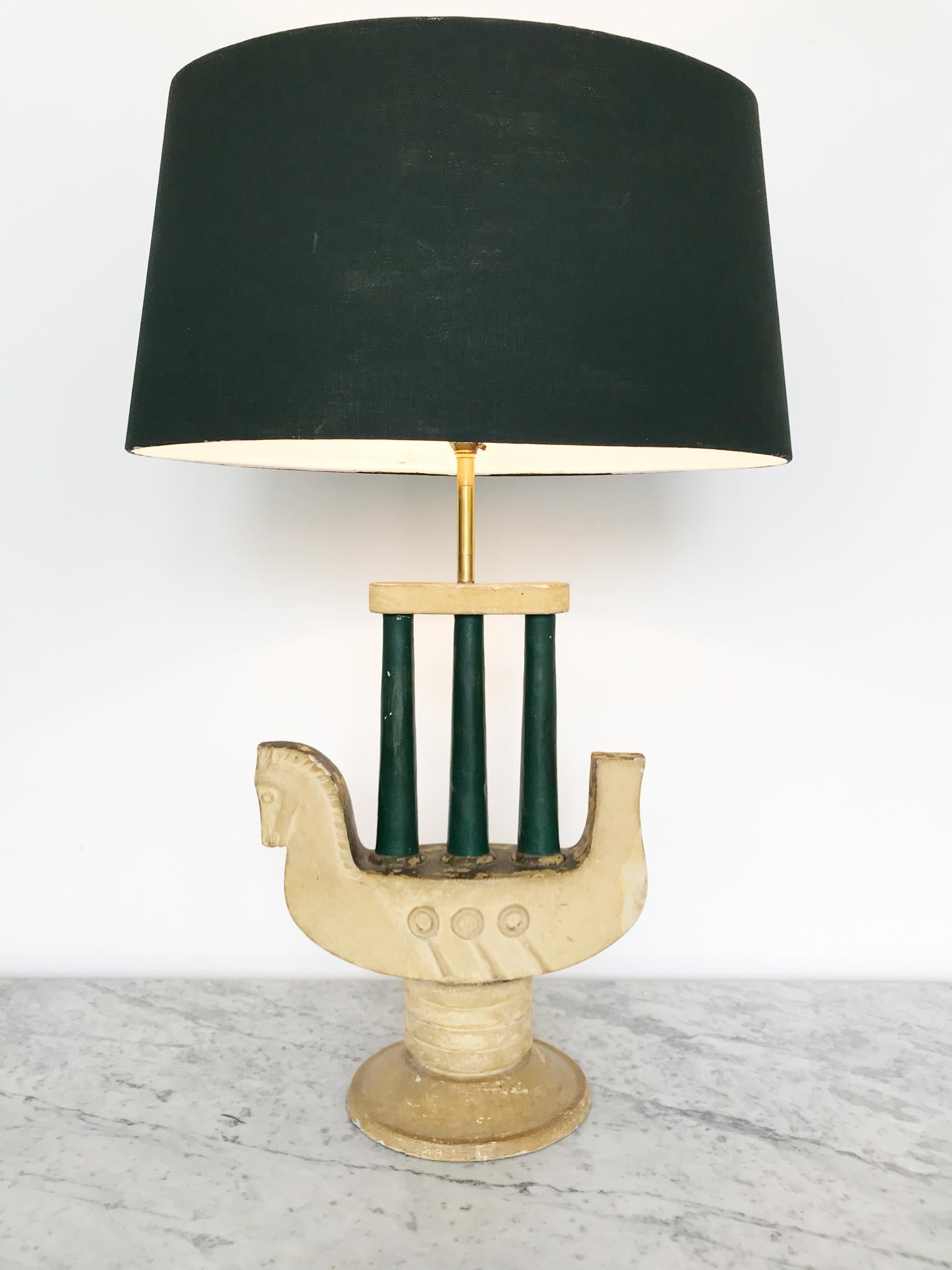 Grand Tour VENETIAN PLASTER LAMP Modelled as a Horse, 1940s
