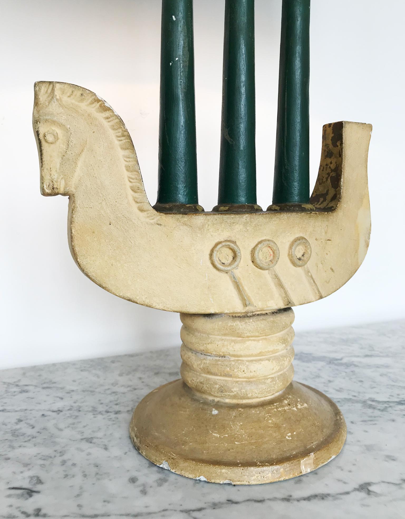 Plaster VENETIAN PLASTER LAMP Modelled as a Horse, 1940s
