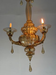 Venezianische Laterne aus vergoldetem Murano-Glas, um 1900