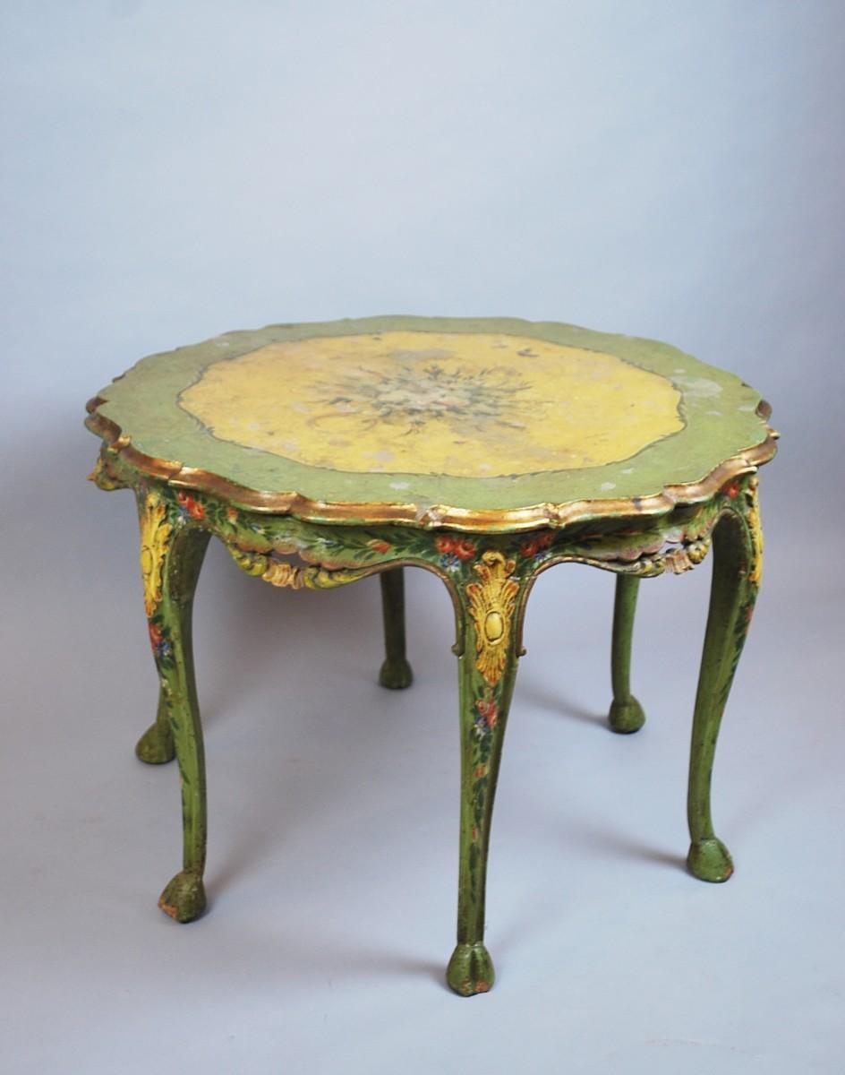 Venetian Louis XV style painted table.