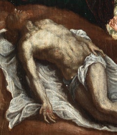 16th Century by Venetian Maestro Deposition of Christ Oil on Panel