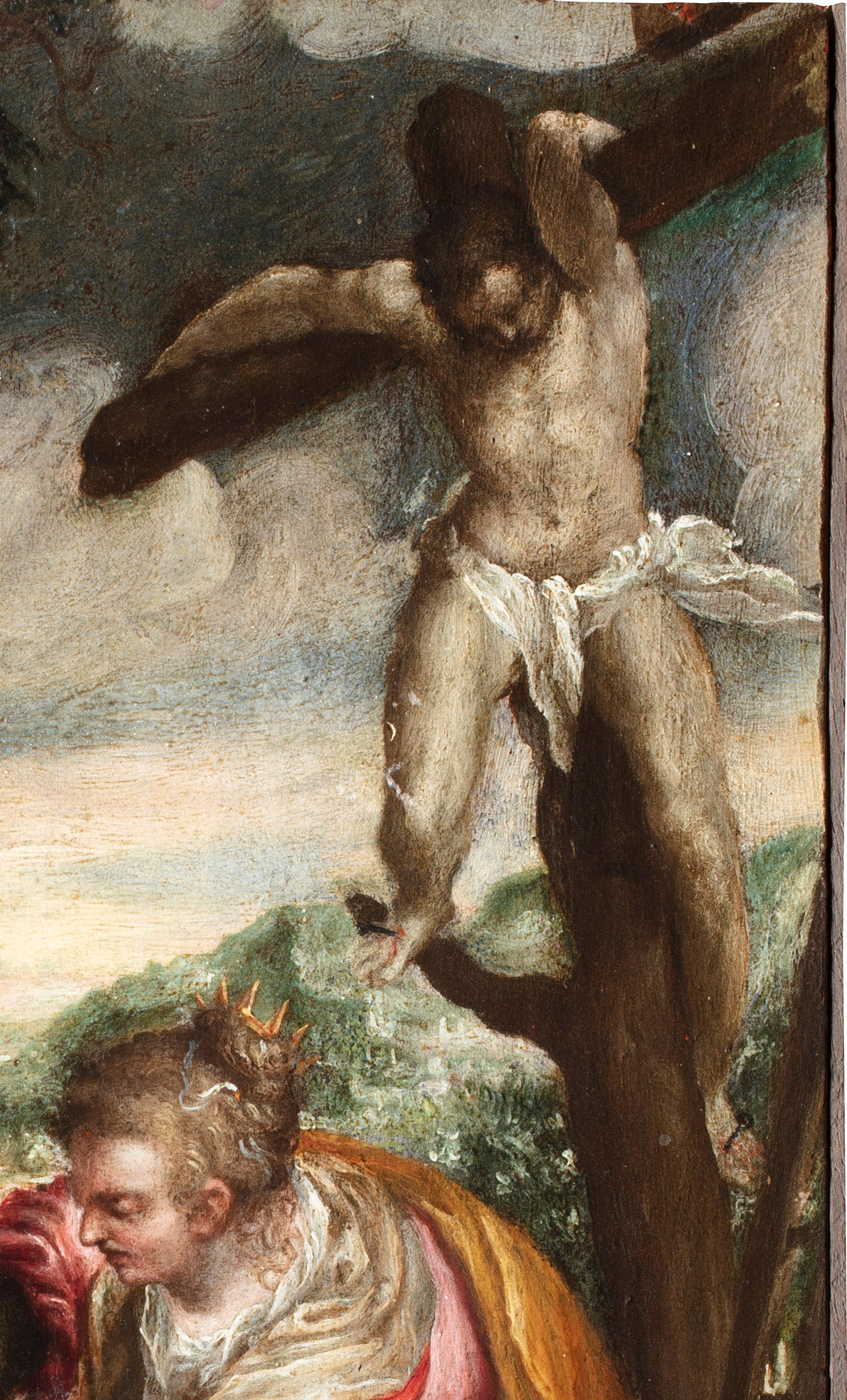 Venezianische Maestro-Deposition des Christus, Ölgemälde auf Tafel, 16. Jahrhundert  (Alte Meister), Painting, von Venetian Maestro from the second half of the 16th century