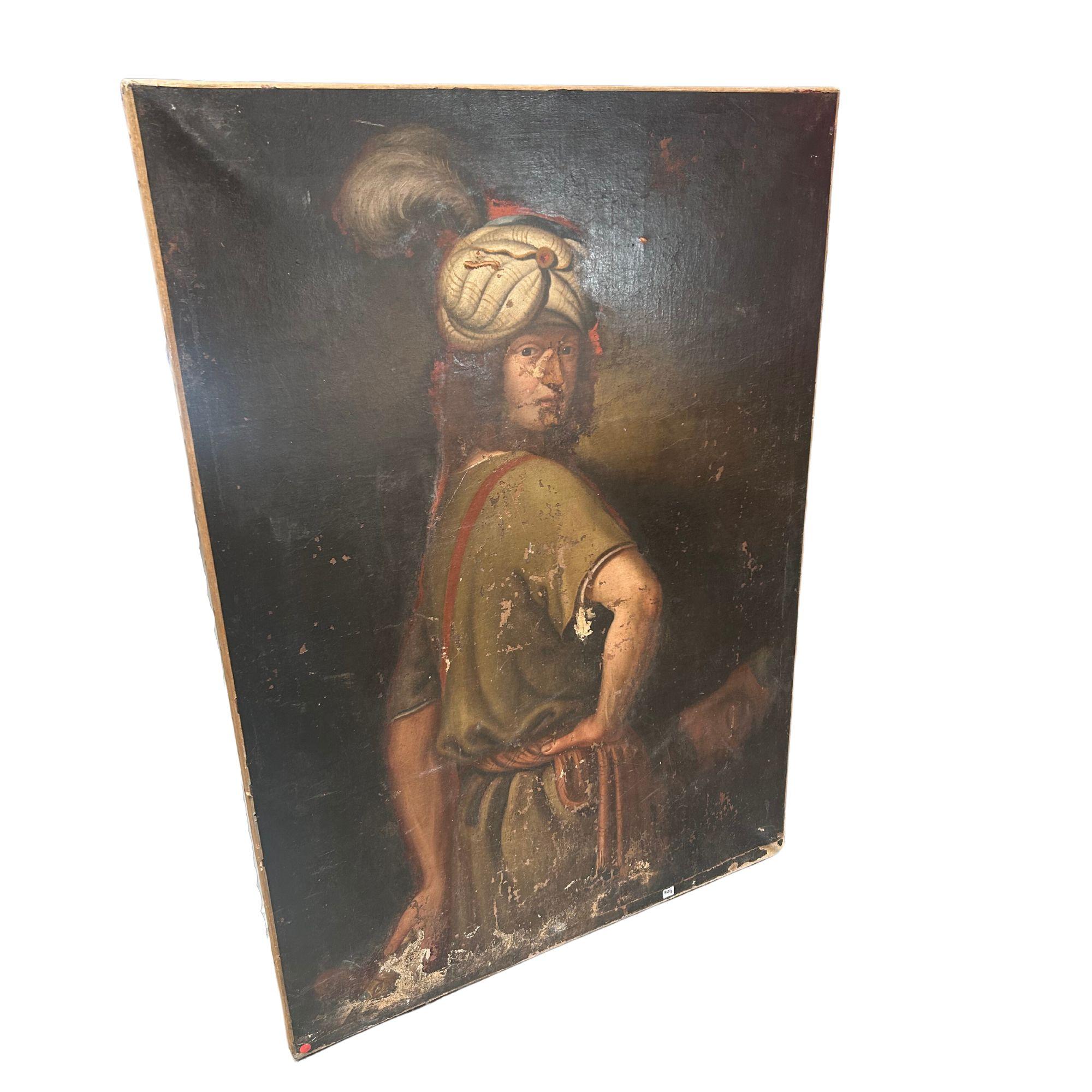 Peinture européenne d'un jeune homme vénitien avec turban 