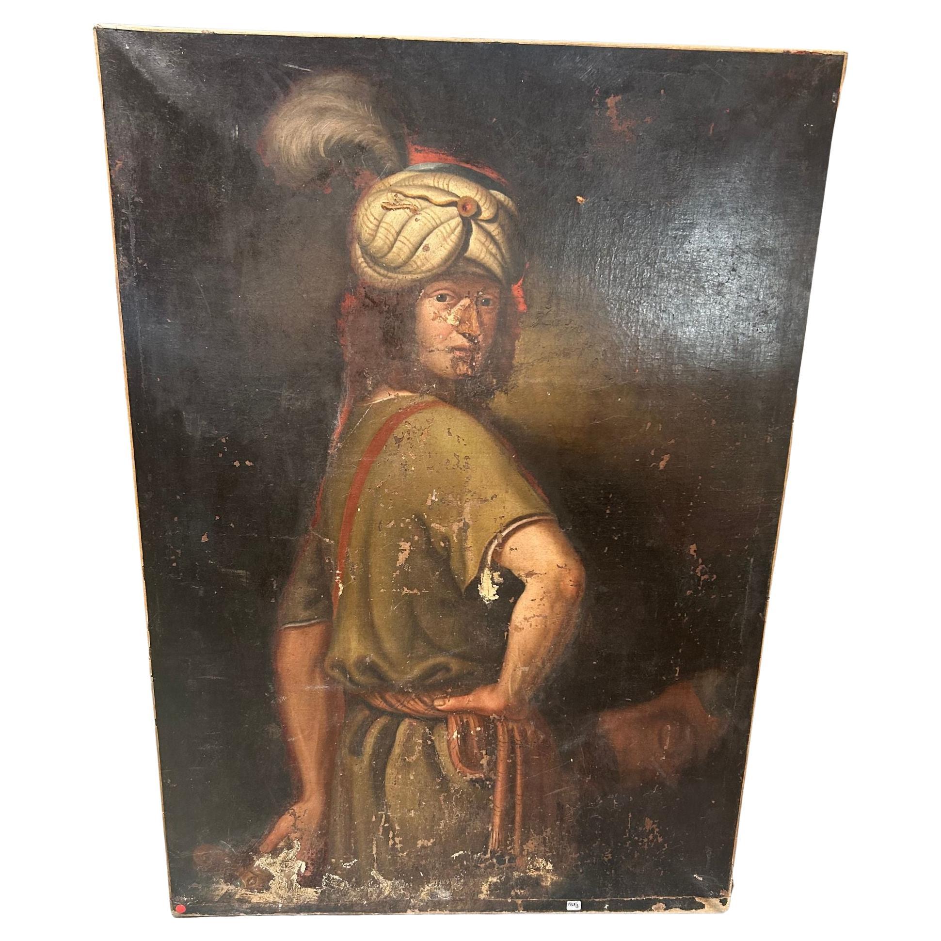 Venetian Man with Turban Painting For Sale