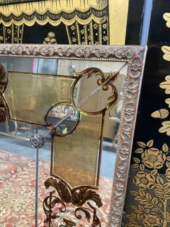 Venetian Mantelpiece Mirror – Louis XV Style – Eglomised Glass – 20th Century