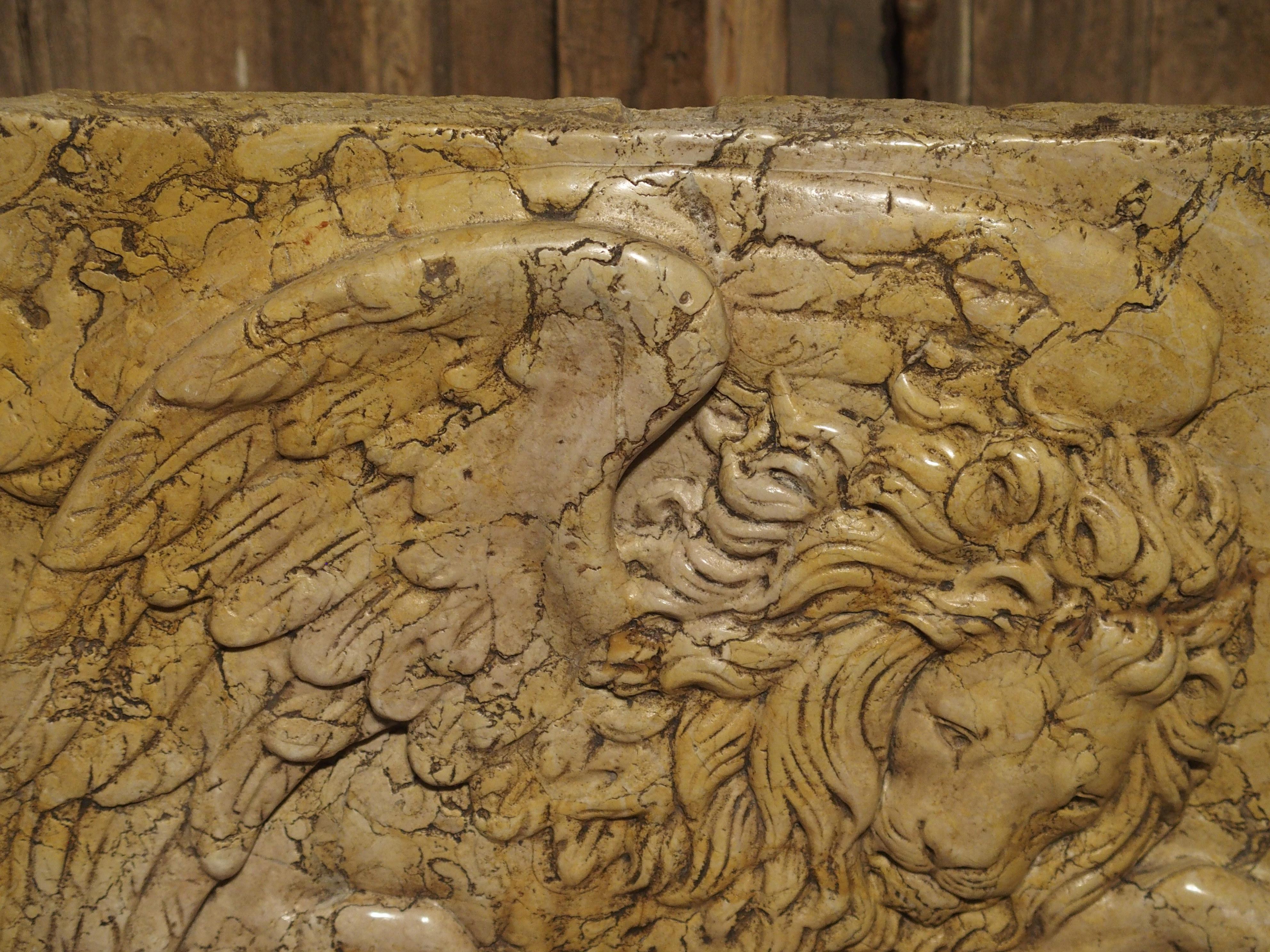 Hand-Carved Venetian Marble Plaque 