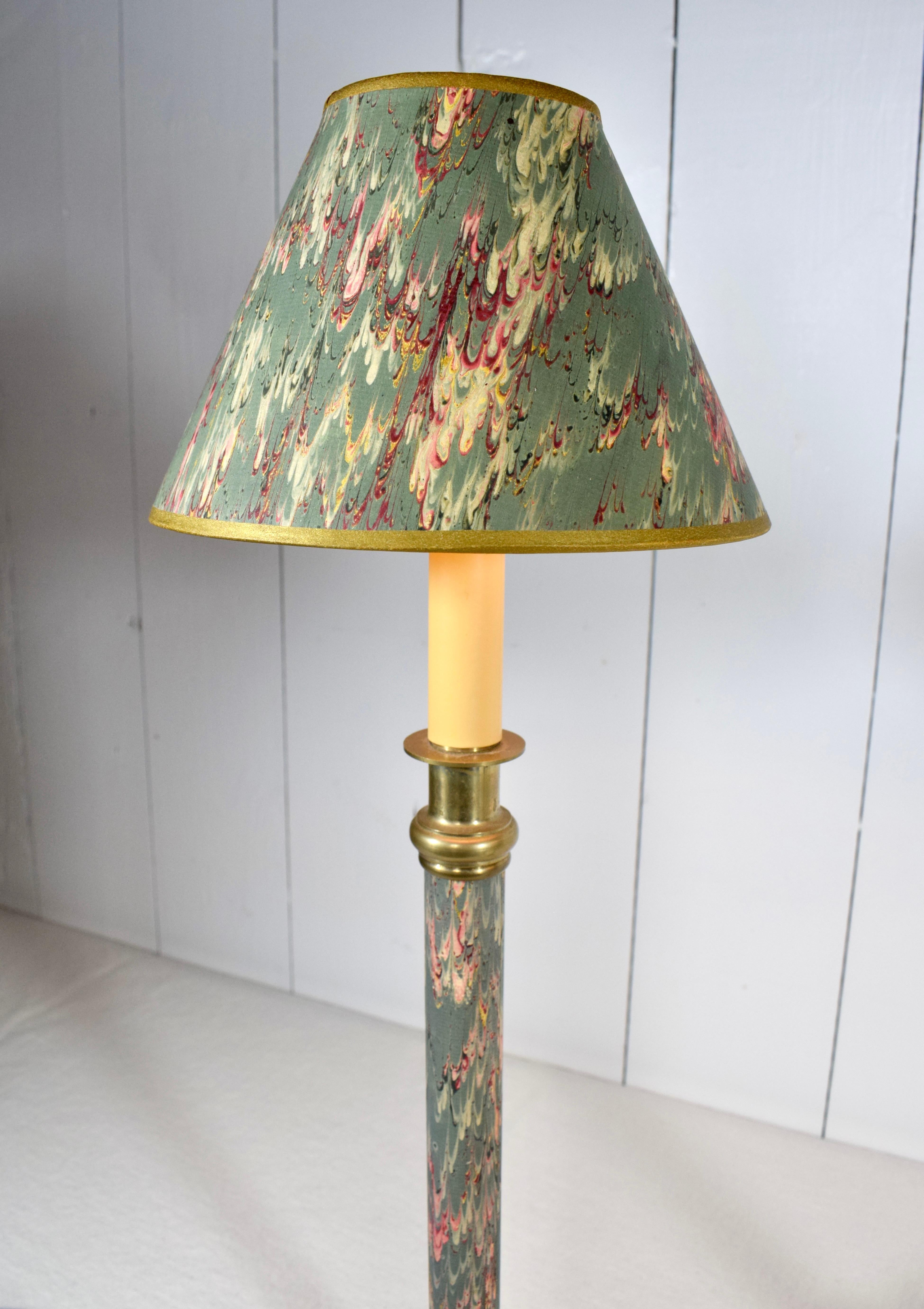 Lámparas candelabro de pergamino marmoleado veneciano Italiano en venta