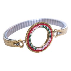 Venetian Micro Mosaic Diamond Vintage Bracelet